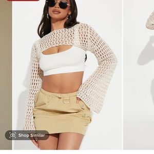Moonbeam crochet shrug sweater- cream